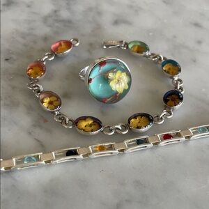 LOT all Sterling Silver, 2 bracelets 1 ring